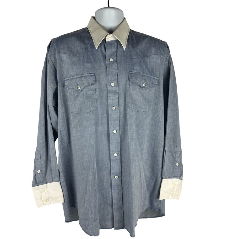 Panhandle Slim Mens Western Shirt Size 16.5 Long Sleeve Button-Up Dress Shirt